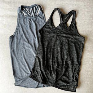 Two Lululemon Tank Tops Size 4 Grey & Black